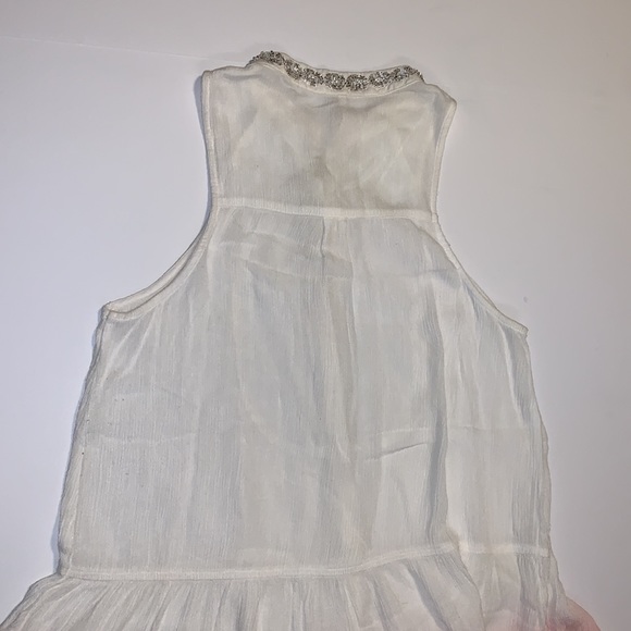 Free People Boho Distressed White and Pink Bedazzled Ombré Top - Women’s Size XS - Picture 3 of 6